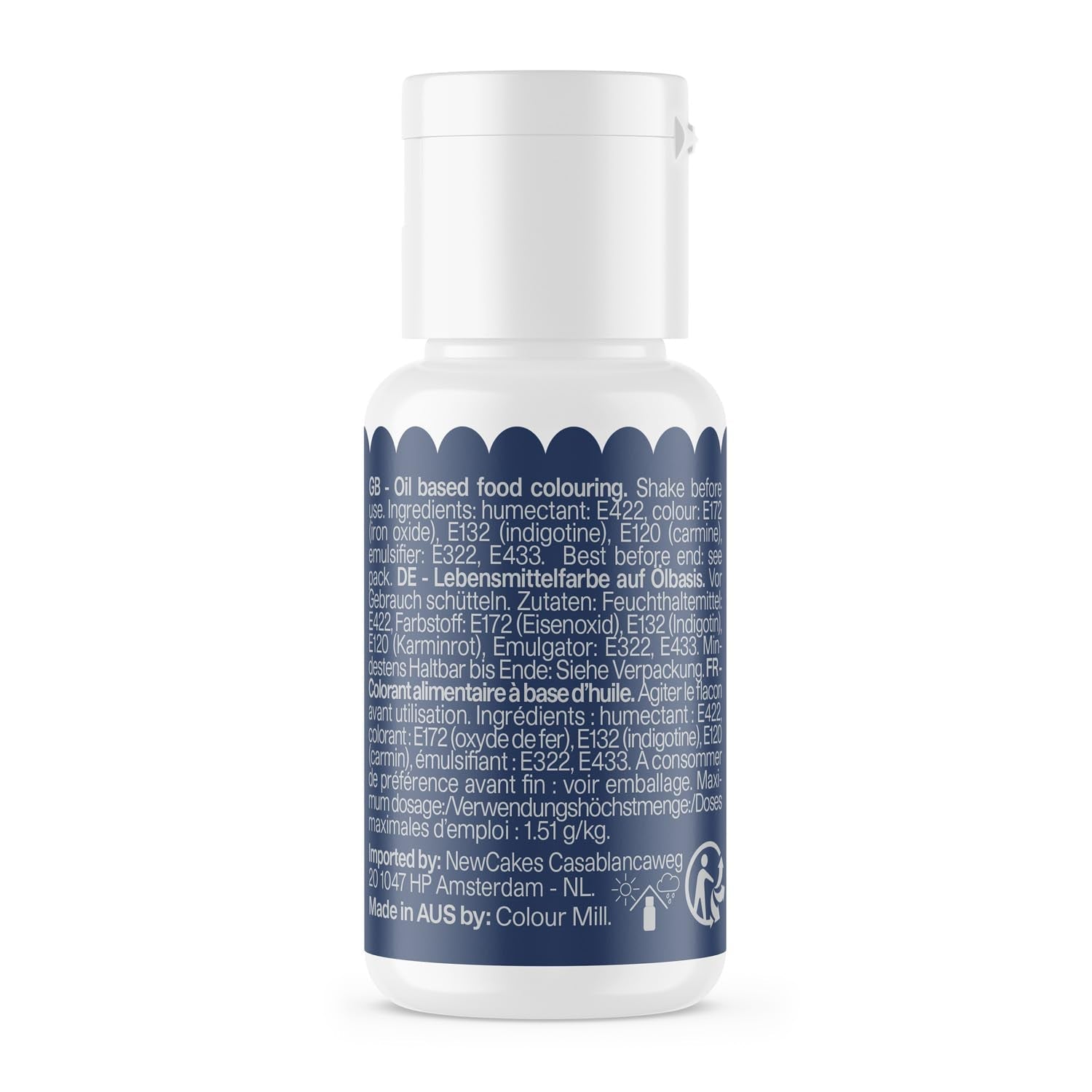 Colorante alimentario Color Mill Oil Blend Midnight Oil - Colorante alimentario para chocolate, fondant, muffins, pasteles, repostería, macarrones - Colorante alimentario para decorar tartas - 100 ml