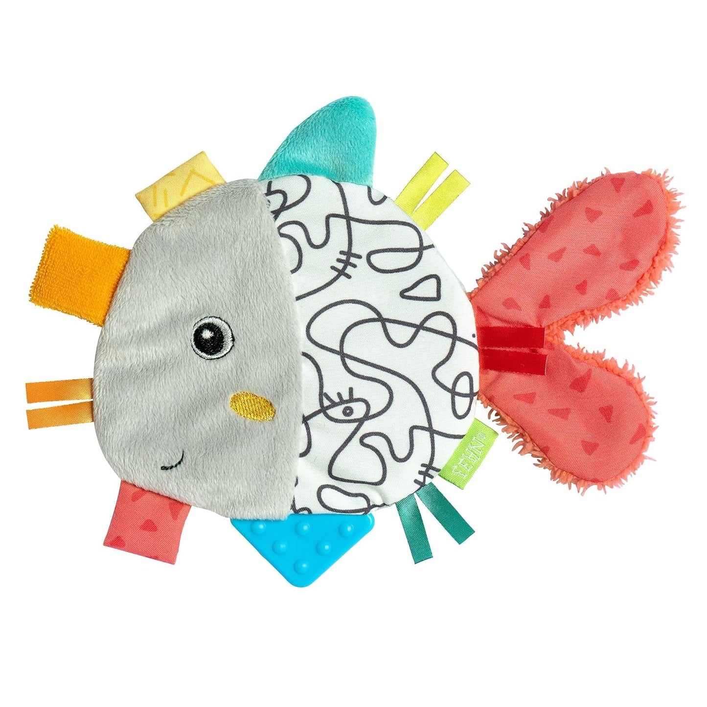 Fehn Pez Crujiente - Juguete de atrapar y jugar para bebés - Juguete de atrapar animales para bebés - Juguete de actividad motora y juguete crepitante para bebés y niños pequeños a partir de 0 meses Baby Toys Naty Shop Fish