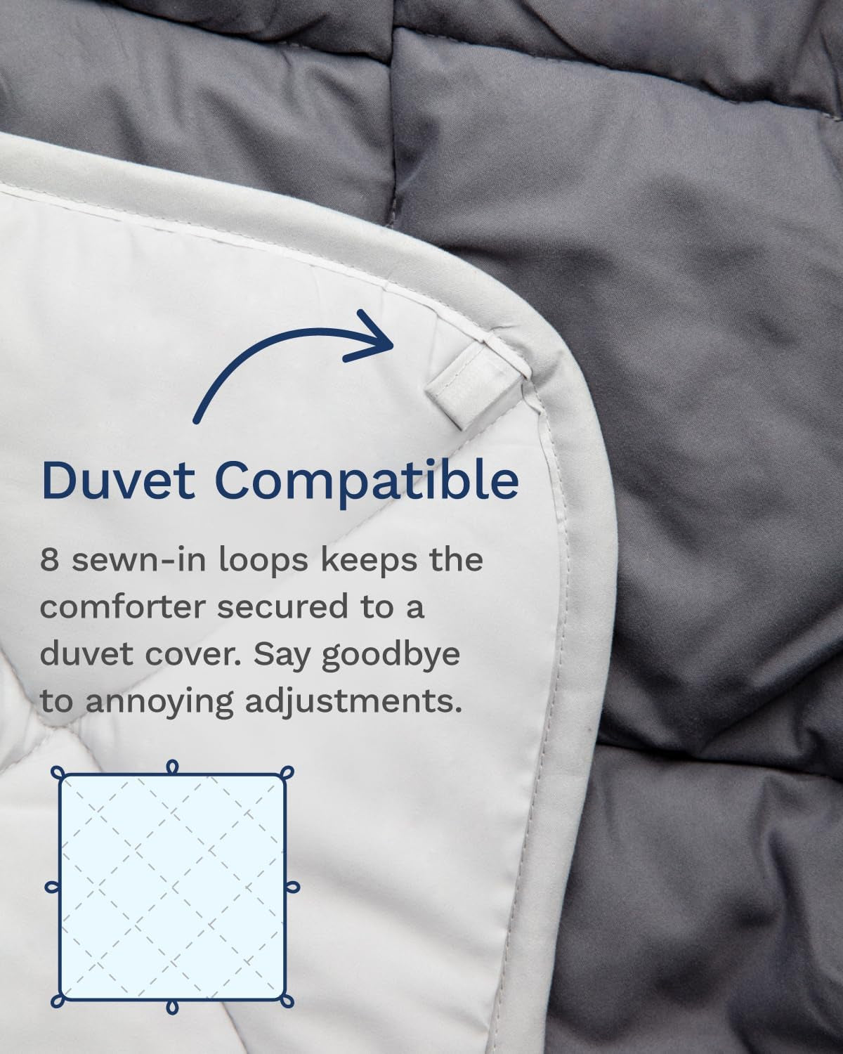 Edredón alternativo reversible de plumón All Seasons Twin/Twin XL - Microfibra suave, transpirable, extralargo, de alta calidad - Relleno de funda nórdica gris Quilts & Quilts Naty Shop