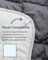Edredón alternativo reversible de plumón All Seasons Twin/Twin XL - Microfibra suave, transpirable, extralargo, de alta calidad - Relleno de funda nórdica gris Quilts & Quilts Naty Shop