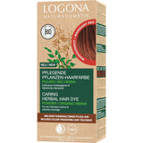 LOGONA Natural Cosmetics Tinte capilar nutritivo a base de hierbas, Henna orgánica en polvo, tinte vegano para un color y brillo intensos, tinte capilar a base de hierbas en rubio cobrizo (rubio), 1 x 100 g Naty Shop Tinte capilar rojo caoba 100 g (1 paquete)