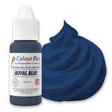 Sugarflair Colourflex Colorante alimentario a base de aceite, Azul real, Colorante alimentario líquido altamente concentrado, Colorante alimentario para crema de mantequilla, chocolate, masa, fondant, glaseado y más - 15 ml