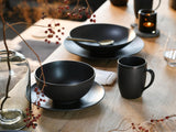 Creatable, 23146, Serie SOFT TOUCH BLACK, Vajilla de 20 Piezas, Servicio Combinado de Porcelana, Apto para Lavavajillas y Microondas, Hecho en Portugal
