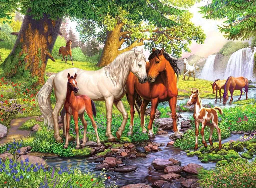 Puzzle infantil Ravensburger - 12904 Caballos salvajes junto al río - Puzzle de caballos de 300 piezas para niños a partir de 9 años en formato XXL Puzzle Naty Shop