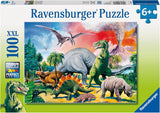 Ravensburger Puzzle para niños - 10957 Entre los dinosaurios - Puzzle de dinosaurios para niños a partir de 6 años, con 100 piezas en formato XXL Puzzle Naty Shop Single