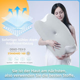 RUMMY Almohada Ergonómica de Espuma Viscoelástica con Funda Lavable Extraíble para Dormir de Lado y Boca Abajo (Gris) Almohadas Ortopédicas Cervicales Naty Shop