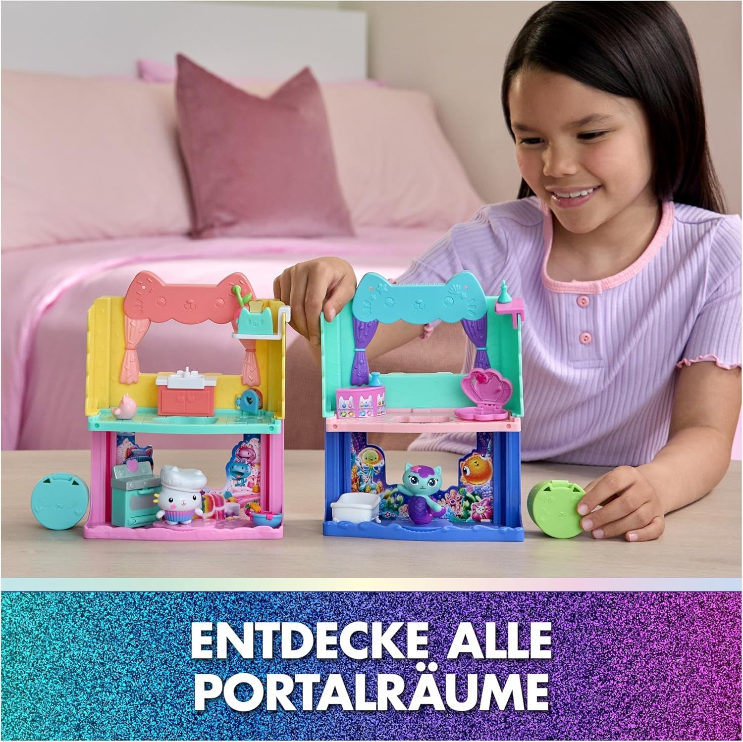 DREAMWORKS LA CASA DE MUÑECAS DE GABBY: LA PELÍCULA - Portal Room La cocina espolvoreada con azúcar de Kuchi con figura y accesorios, para mayores de 3 años