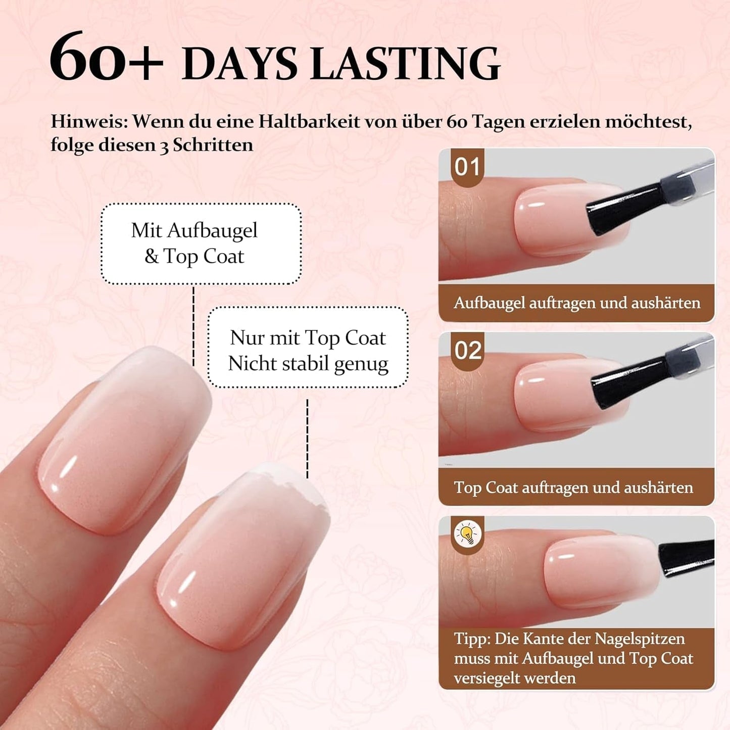 Juego de 240 uñas cuadradas degradadas, uñas artificiales degradadas blancas desnudas para pegamento de pluma de aceite, uñas postizas naturales degradadas medias para mujeres DIY (cuadradas desnudas)
