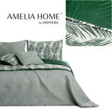 Ameliahome Colcha Colcha 170X210 Cm Colcha De Doble Cara De Fácil Cuidado Estampado De Plantas Verde Blanco Tropical Bonaire Camas y Mantas Besuche den AmeliaHome-Store