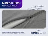 Almohada ortopédica para espalda/lumbar Traumnacht con núcleo de espuma viscoelástica y funda de micropolar agradable para la piel, certificado Oeko-Tex, fabricado según los estándares de calidad alemanes