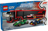 LEGO City F1 Transporter with RB20 & AMR24 F1 Racing Cars - Toy Car Transporter for Red Bull & Aston Martin Formula 1 Teams - Incl. 5 minifiguras: regalo para niños y niñas a partir de 8 años 60445 Juegos de construcción Besuche den LEGO-Store