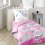 Ropa de cama con funda de almohada Unicornio, algodón Ropa de cama - infantil Naty Shop