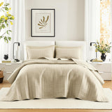 Comfort Spaces Juego De Edredón Kienna, Manta De Verano De Doble Punto De Lujo, Ropa De Cama Liviana, Suave, para Todo El Año, Funda De Almohada A Juego, Blanco, Manta para Cama King Size (264,2 X 228,6 Cm), Naty Shop Quilts & Quilts Color Marfil King Size
