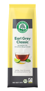 Lebensbaum Earl Grey Té negro clásico con bergamota natural y aceite de limón, armonioso, aromático, 100% orgánico, suelto, 100 g