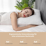 EGO HOME Almohada viscoelástica 40x80 cm con viscoelástica triturada - Almohada cervical ergonómica y transpirable para personas que duermen de lado, boca arriba o boca abajo - Certificado Oeko-Tex - Funda lavable