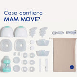 MAM Move Sacaleches Doble, portátil, 3 modos de funcionamiento y 5 niveles de intensidad Accesorios Alimentación y Lactancia Tienda Bebe Naty