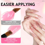 Solución para uñas Polygel, kit para uñas con solución antideslizante Polygel, soluciones líquidas para uñas Polygel de 75 ml, 5 clips para puntas de uñas, 3 cepillos para uñas, 1 vaso de cristal, 100 hojas de limpieza
