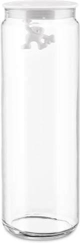 Alessi Tarro de Cocina de Vidrio "Gianni" con Tapa Sellada, Resina Termoplástica, Negro, 27,5 x 13,5 x 28 cm Cajas para Conservar Alimentos Naty Shop Glass, Blanco 25 x 13,5 x 20 cm