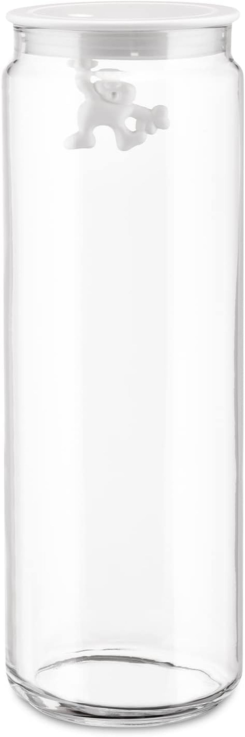 Alessi Tarro de Cocina de Vidrio "Gianni" con Tapa Sellada, Resina Termoplástica, Negro, 27,5 x 13,5 x 28 cm Cajas para Conservar Alimentos Naty Shop Glass, Blanco 25 x 13,5 x 20 cm