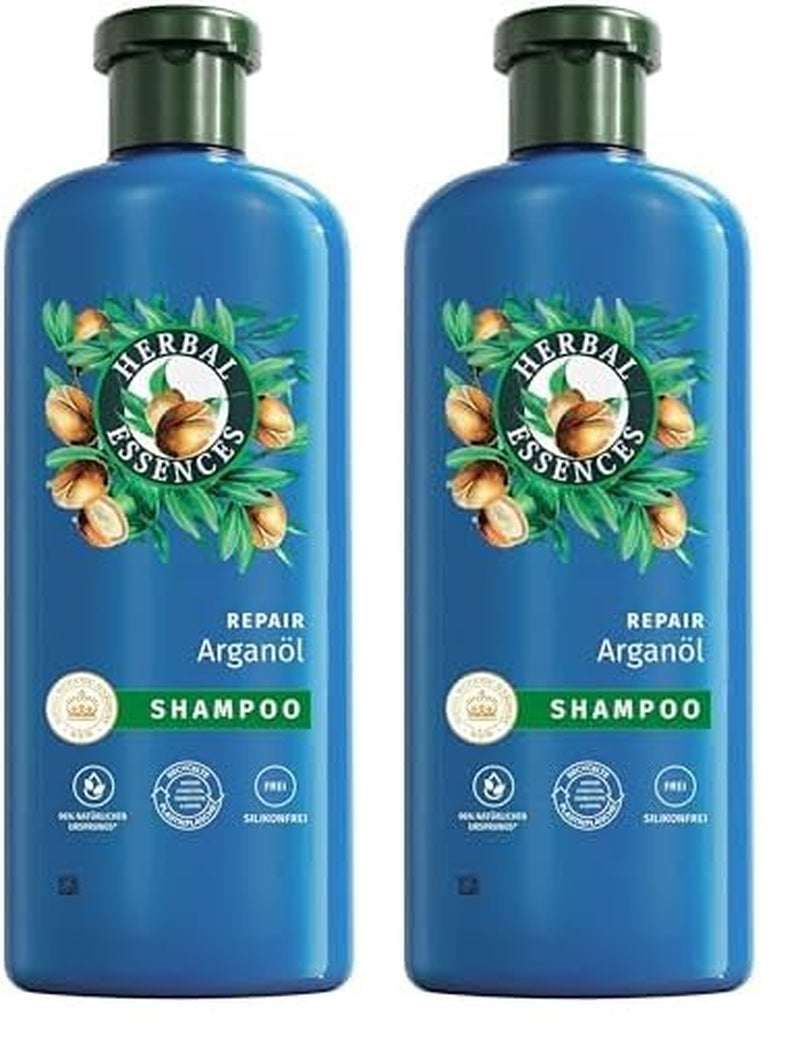 Herbal Essences Mascarilla reparadora capilar con aceite de argán 300ml. Desde cabello dañado hasta cabello más suave y brillante. Cuidados intensivos. Con ingredientes de origen natural. Vegan Naty Shop Mascarilla Capilar 350 Ml (pack de 2) Champú
