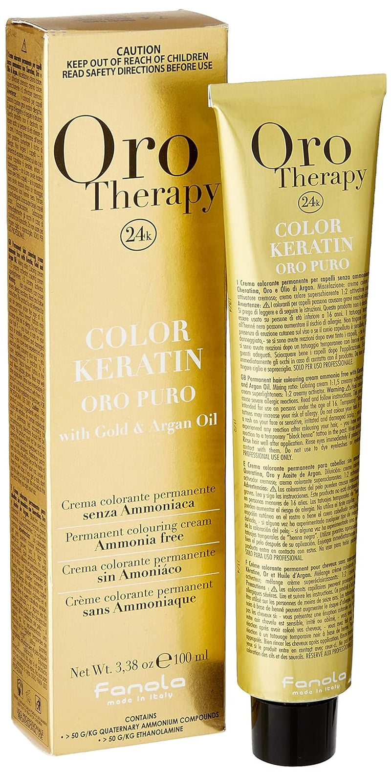 Fanola Oro Therapy Color Keratin 5.0 100ml Tinte para el cabello Naty Shop 7.4 Rubio medio cobrizo