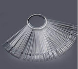 50 anillos de punta para decoración de uñas, placas transparentes de color, varillas para anillos de exhibición de esmalte de uñas, práctica de salón de uñas, exhibición de puntas de uñas para exhibición y práctica de arte de uñas DIY