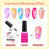 Makartt Esmalte de uñas en gel floreciente - Extensor de esmalte de uñas en gel floreciente de 15 ml con color mármol, pintura en gel, diseños de uñas de manicura DIY, flores, animales, acuarela, kit de manicura mágica