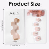 48 Uds pegamento corto en las uñas 2 estilos uñas francesas cuadradas cortas con pegamento para uñas y lima de uñas uñas postizas ombré rosa y blanco para mujer