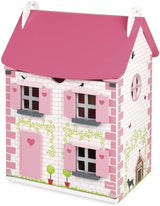 Janod Mademoiselle Casa de muñecas de madera de 3 pisos con 11 accesorios, réplica de juguete, desarrolla la imaginación, a partir de 3 años, J06581