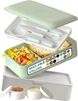 Umami Fiambrera para Adultos, Fiambrera Bento Apilable a Prueba de Fugas con 4 Cubiertos y Compartimentos, Fiambrera para Adultos, Recipiente para Ensalada para Llevar, Fiambrera para Picnic/Oficina, Gris Carbón, 1500ml