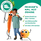 FRECHE FREUNDE Bolsita de fruta ecológica exprimible con manzanas, plátanos, espinacas y pepino, puré de frutas y verduras en bolsita exprimible para bebés a partir de 6 meses, vegano, paquete de 6 (6 x 100 g)