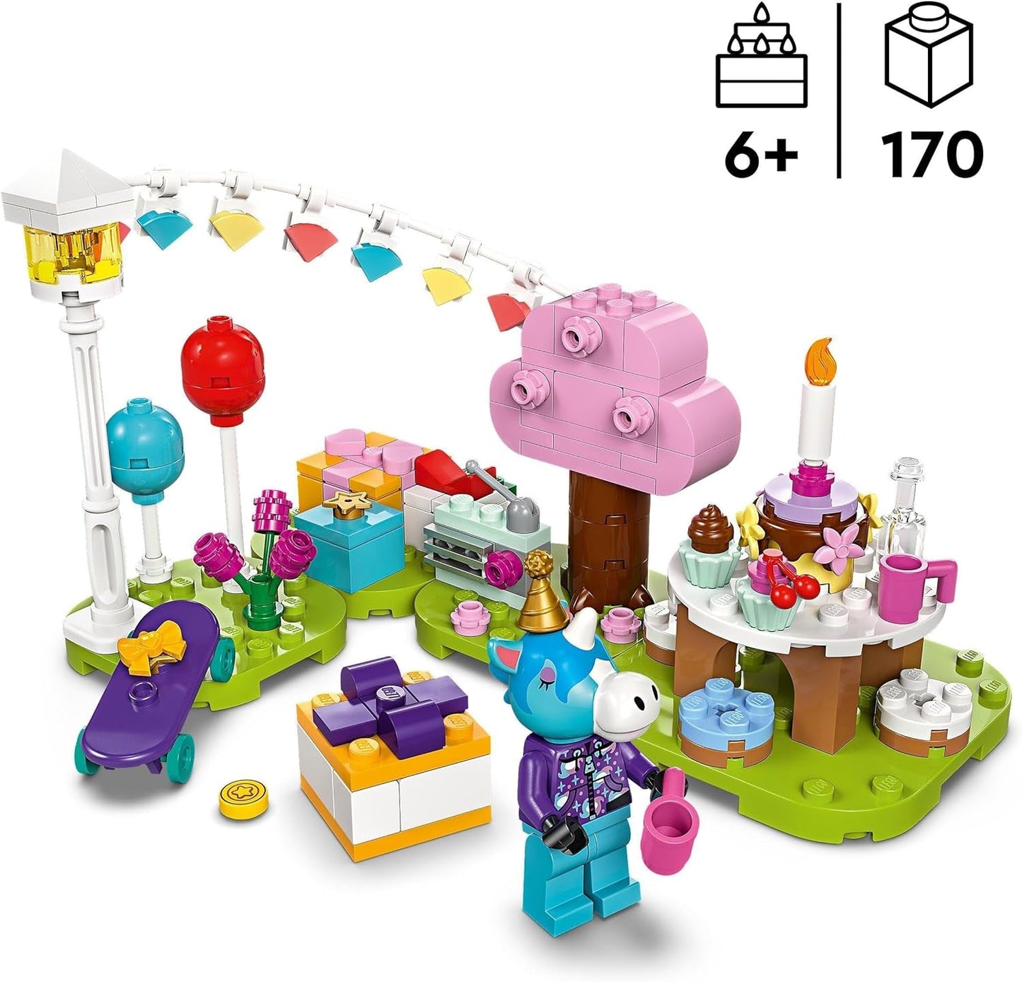 LEGO Animal Crossing Fiesta de cumpleaños de Jimmy Juguete creativo para niños Videojuego Set de animales y caballos Regalo para niñas y niños 6 años 77046 Juegos de construcción Besuche den LEGO-Store