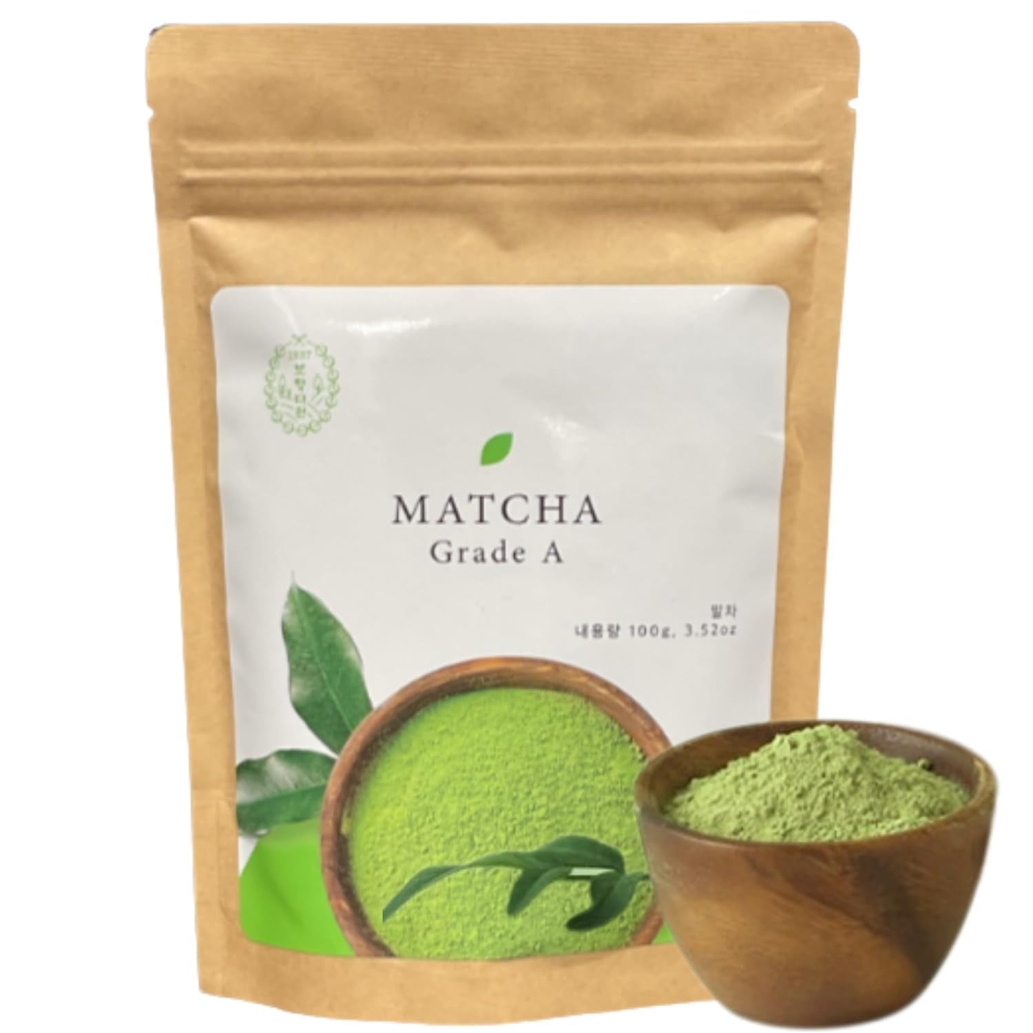 Bohyang Garden Matcha en polvo 100 g – Té verde premium de Corea del Sur | Finamente molido y rico en tradición | Para cafés con leche, batidos, repostería y rituales de cuidado personal | Matcha en polvo en bolsa con cierre