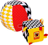 magdum 2 set juego cubo bebe + pelota de tela - juguete motricidad a partir de 1 año - juguete para niños 6 meses - juguete Montessori - juguete educativo 1 año - regalo para niños - pelota para niños - cubo para niños - regalos para niños Juguetes Bebe Naty Shop
