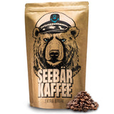 CAFÉ SEEBÄR - Café en granos extra fuerte - 500g - Baja acidez y aroma intenso - Granos enteros para cafeteras totalmente automáticas, espresso y prensa francesa - Alto contenido en cafeína y baja acidez