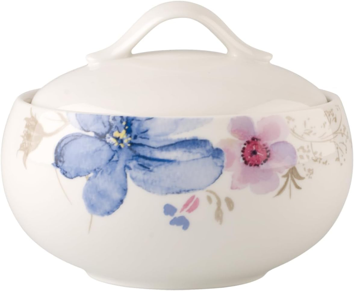 Villeroy & Boch Mariefleur Gris Basic azucarero, porcelana premium, blanco/multicolor