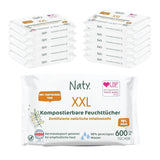 Toallitas Naty Bebé | 100% herbario y libre de fragancias para pieles sensibles | Toallitas compostables certificadas y sin plástico con 98% de agua purificada | 672 toallitas (12 paquetes)