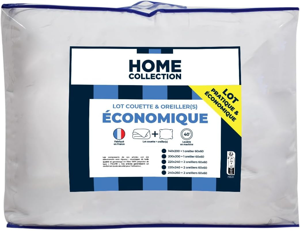 Bleu Calin Home Collection Paquete edredón 'Caline' para 2 personas 220X240 Cm con 2 almohadas 60X60 Cm, blanco Edredones y edredones Naty Shop 240 X 220 Cm