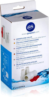 Gre AR512 - Válvula todo/nada con 2 adaptadores para mangueras Ø38 y Ø32 mm