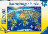 Puzzle infantil Ravensburger - 12722 Mundo grande y ancho - Puzzle de mapamundi para niños a partir de 8 años, con 200 piezas en formato XXL Puzzle Naty Shop Título predeterminado