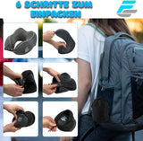 Flagshipper almohada para el cuello de avión - almohada para el cuello para adultos - almohada para el cuello para el automóvil - almohada de viaje viscoelástica - lavable con respaldo estrecho (terciopelo suave y transpirable) - ajustable, gris Naty Shop Almohadas ortopédicas cervicales