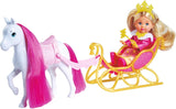 Simba Evi Love Princess Ride, Muñeca Princesa con Trineo y Caballo de Invierno, Accesorios Princesa, 12 cm, Edad 3+