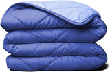 Edredón alternativo reversible de plumón All Seasons Twin/Twin XL - Microfibra suave, transpirable, extralargo, de alta calidad - Funda nórdica gris Edredones y edredones Naty Shop Azul claro / Azul oscuro Twin / Twin Xl