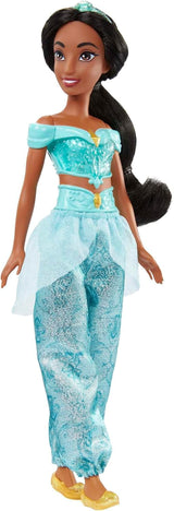Mattel Disney Princess Toy Jasmine Muñeca articulada de moda con ropa y accesorios brillantes Regalo inspirado en la película de Disney para niños HLW12
