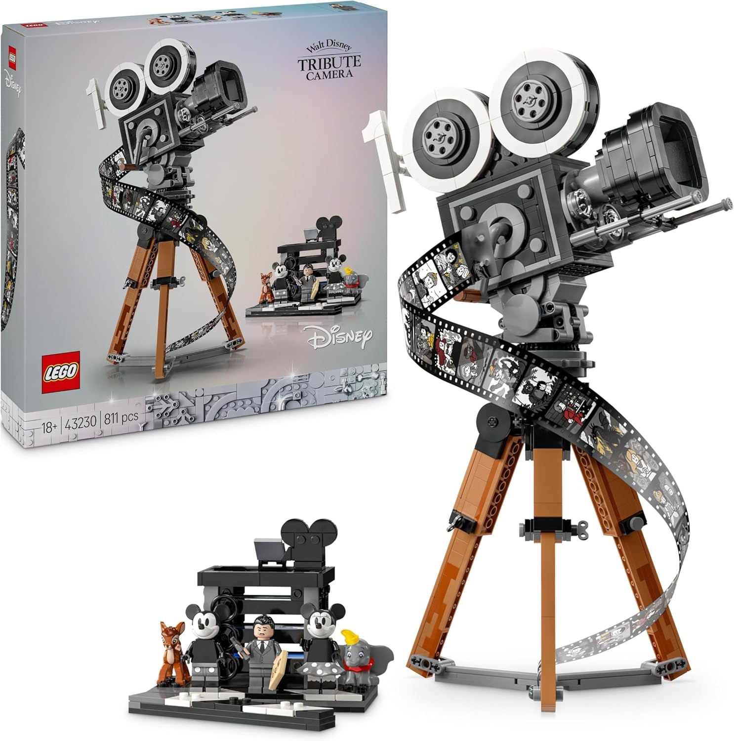 Lego | Cámara Disney - Homenaje a Walt Disney, Set para adultos con minifiguras de Mickey y Minnie Mouse, figuras de Bambi y Dumbo, Regalo para mujeres, hombres y fans, Exposición 43230 Juegos de construcción Besuche den LEGO-Store Modern