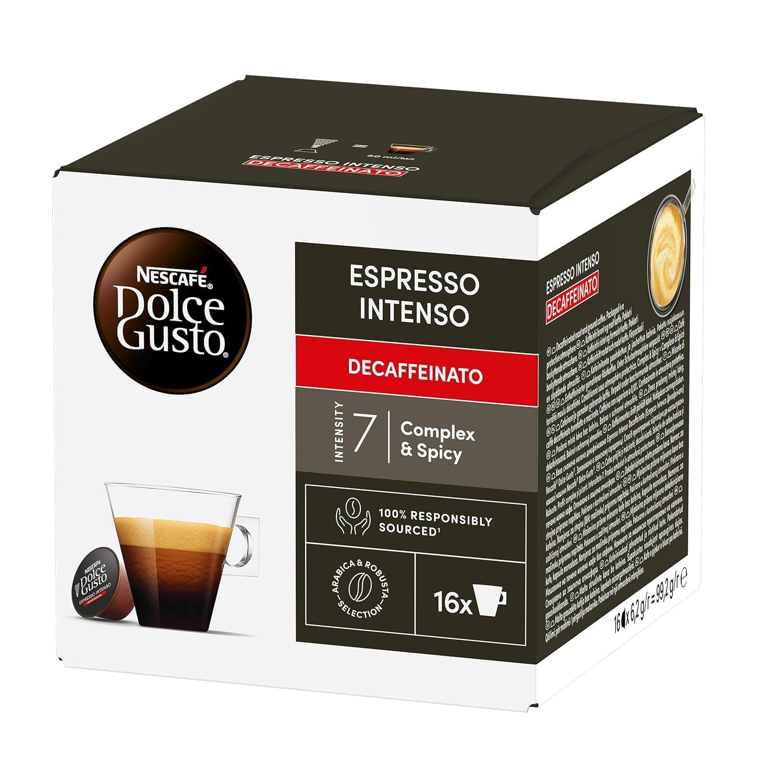 Nescafé Dolce Gusto Café Dolce Gusto Espresso Intenso Desc. | Nestle Pack 3 Kisten Mit 18 Kapseln,Die Jewells 16 Einheit(paquete de 3)