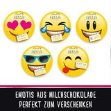 HOLA Mini Emoticones de Chocolate | 164 gramos | Aprox. 27 emoticonos geniales en varios diseños, elaborados con el mejor chocolate con leche | Regalo de chocolate para niños | Para decoración (paquete de 2)