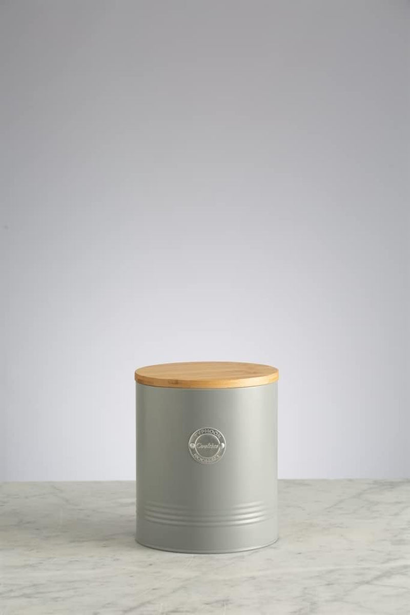 Colección LIVING, tarro de galletas con tapa | gris pastel | Caja de almacenamiento para galletas de 3,4 l | tarro de galletas de acero con tapa | Tarros herméticos de bambú con tapa Naty Shop Cajas de almacenamiento de alimentos
