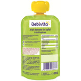 Kiwi Plátanos en Quetschie de Manzana (6 x 120 g), sin Zuckerzusatz, sin gluten, ideal para refrigerios fuera de casa y autónomos