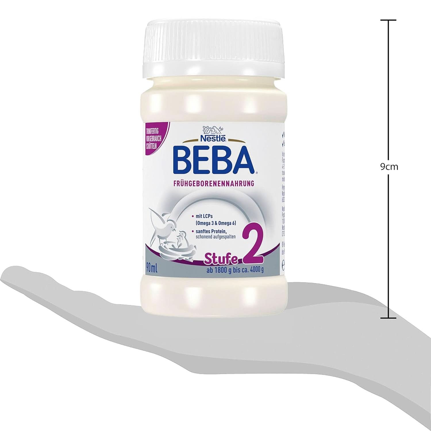 Alimento para prematuros BEBA Nivel 2, Alimento especial para prematuros y recién nacidos de bajo peso, listo para tomar, pack de 32 (32 x 90 ml) Naty Shop